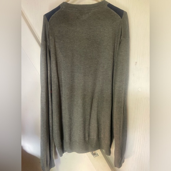 Tricots st Raphael grey cotton men’s sweater xl extra soft long sleeve argyle - Picture 4 of 5